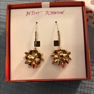 Betsey Johnson Gold Bow Earrings